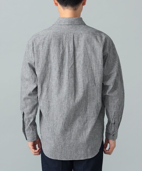 BEAMS F(ビームスエフ)の「リネンコットン ハウンドトゥース ビックシャツ(シャツ/ブラウス・メンズ・ブラック・L/M/S)」の3枚目の写真
