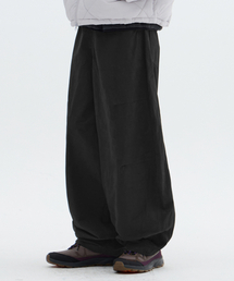 バルーンワイドコットンパンツ-ブラック