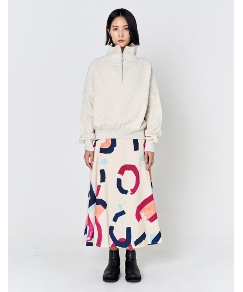 RUMCHE(ラムシェ)の「"POPPIN" Art Print Skirt / POPPINアートプリントスカート(スカート・レディース・ネイビー/オフホワイト・SMALL/MEDIUM)」の20枚目の写真