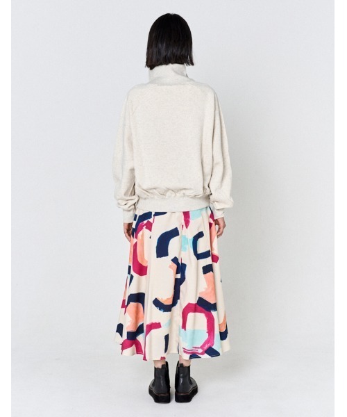 RUMCHE(ラムシェ)の「"POPPIN" Art Print Skirt / POPPINアートプリントスカート(スカート・レディース・ネイビー/オフホワイト・SMALL/MEDIUM)」の16枚目の写真