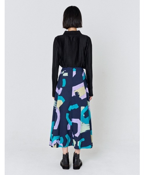 RUMCHE(ラムシェ)の「"POPPIN" Art Print Skirt / POPPINアートプリントスカート(スカート・レディース・ネイビー/オフホワイト・SMALL/MEDIUM)」の19枚目の写真