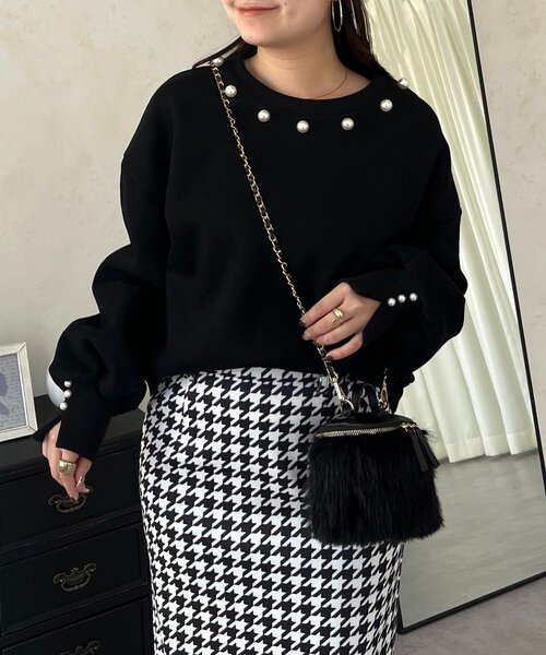 prose verse（プロズヴェール）の「パール襟スウェット（Tシャツ/カットソー・レディース・ブラック/グレー・FREE）」の2枚目の写真