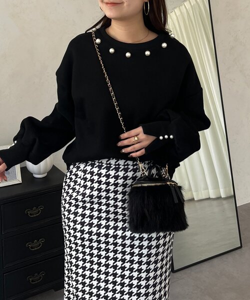 prose verse（プロズヴェール）の「パール襟スウェット（Tシャツ/カットソー・レディース・ブラック/グレー・FREE）」の5枚目の写真