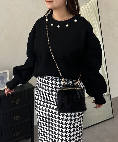 prose verse（プロズヴェール）の「パール襟スウェット（Tシャツ/カットソー・レディース・ブラック/グレー・FREE）」の6枚目の写真