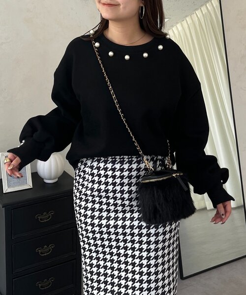 prose verse（プロズヴェール）の「パール襟スウェット（Tシャツ/カットソー・レディース・ブラック/グレー・FREE）」の7枚目の写真