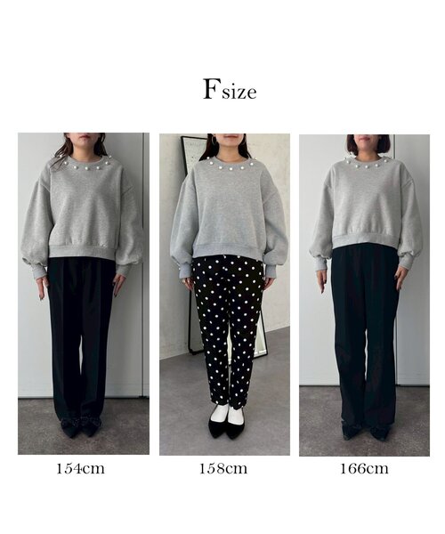 prose verse（プロズヴェール）の「パール襟スウェット（Tシャツ/カットソー・レディース・ブラック/グレー・FREE）」の17枚目の写真