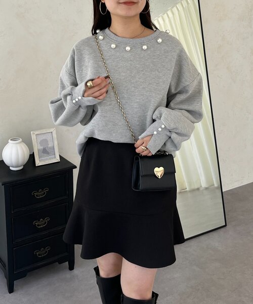 prose verse（プロズヴェール）の「パール襟スウェット（Tシャツ/カットソー・レディース・ブラック/グレー・FREE）」の18枚目の写真