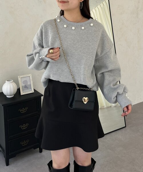 prose verse（プロズヴェール）の「パール襟スウェット（Tシャツ/カットソー・レディース・ブラック/グレー・FREE）」の19枚目の写真