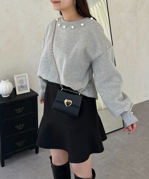 prose verse（プロズヴェール）の「パール襟スウェット（Tシャツ/カットソー・レディース・ブラック/グレー・FREE）」の22枚目の写真