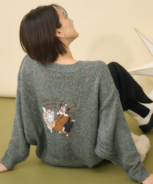 KATHARINE ROSS(キャサリンロス)の「【KATHARINE ROSS】Swanlakeキャサリン&ロスプルオーバー(ニット/セーター・レディース・ベージュ/グリーン/ピンク・FREE)」の3枚目の写真