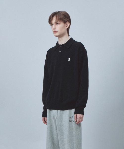 Rest&Recreation(レストアンドレクリエーション)の「WOOL POLO KNIT TOP - BLACK(ニット/セーター・メンズ・その他・X-LARGE/LARGE)」の4枚目の写真