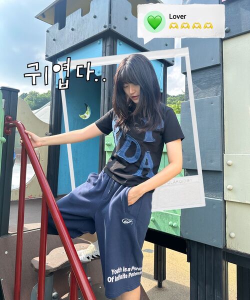 PRENDA(プレンダ)の「PRDA BIG PATCH CREWNECK TEE BLACK(Tシャツ/カットソー・レディース・その他・FREE)」の2枚目の写真