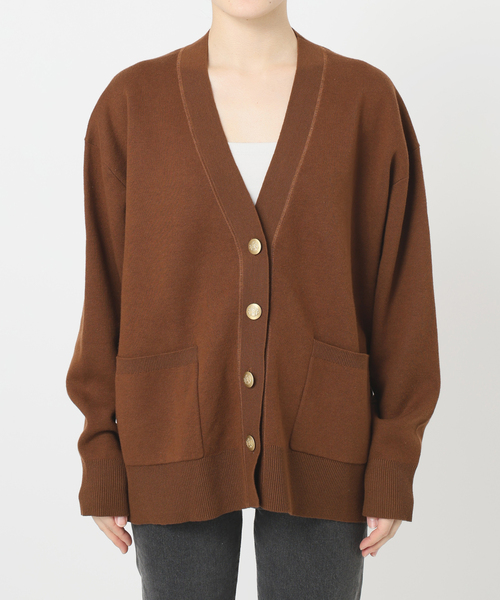 追加2》コットンカシミヤミックスダブルニットVネックカーディガン