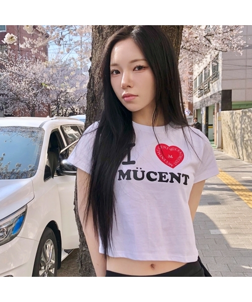 MUCENT(ムセント)の「アイラブムセンテレタリング半袖Tシャツ男女共用(2カラー)(Tシャツ/カットソー・レディース・ホワイト/ブラック・SHORT/MEDIUM/LARGE)」の2枚目の写真