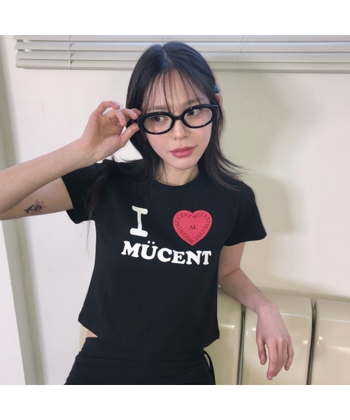 MUCENT(ムセント)の「アイラブムセンテレタリング半袖Tシャツ男女共用(2カラー)(Tシャツ/カットソー・レディース・ホワイト/ブラック・SHORT/MEDIUM/LARGE)」の1枚目の写真