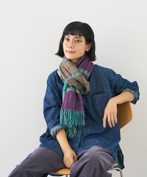 【NEW】コレックス（collex）/ウールリバーシブルチェックストール セール】ウールリバーシブルチェックストール（ストール/ショール