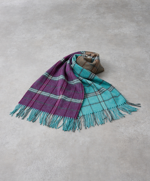 セール】ウールリバーシブルチェックストール（ストール/ショール