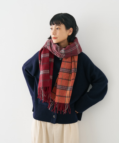 collex(コレックス)の「ウールリバーシブルチェックストール(ストール/ショール・レディース・グリーン系その他/レッド系その他/ブラック・フリー)」の11枚目の写真