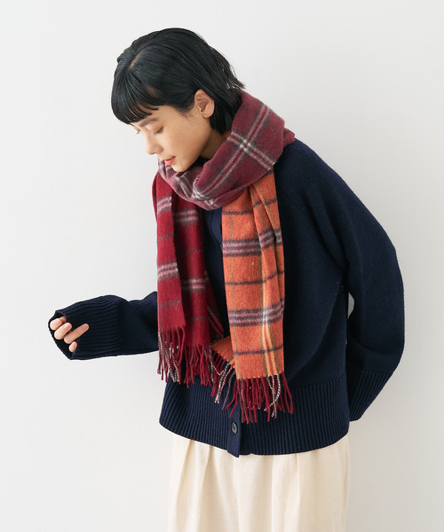 collex(コレックス)の「ウールリバーシブルチェックストール(ストール/ショール・レディース・グリーン系その他/レッド系その他/ブラック・フリー)」の12枚目の写真