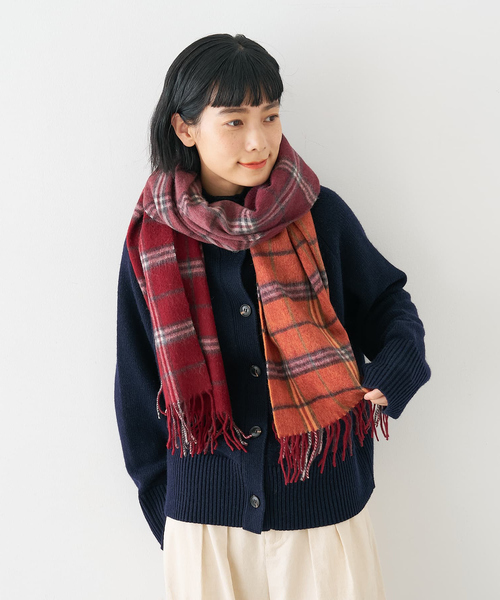 collex(コレックス)の「ウールリバーシブルチェックストール(ストール/ショール・レディース・グリーン系その他/レッド系その他/ブラック・フリー)」の13枚目の写真