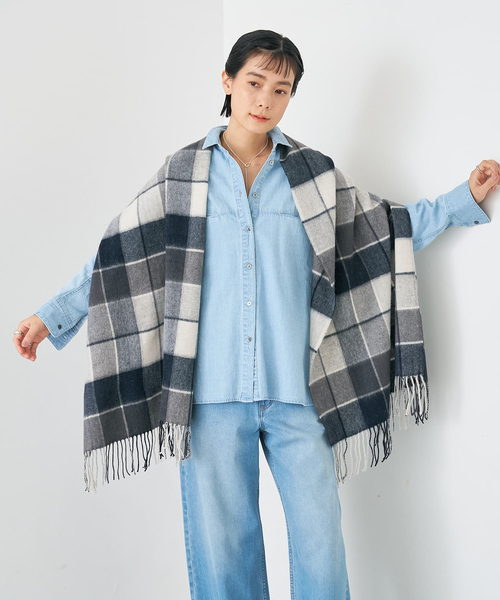 collex(コレックス)の「ウールリバーシブルチェックストール(ストール/ショール・レディース・グリーン系その他/レッド系その他/ブラック・フリー)」の14枚目の写真