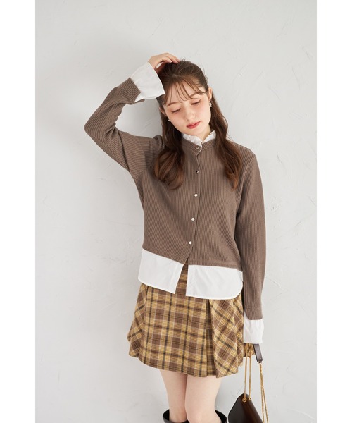 tocco closet(トッコ クローゼット)の「【ZOZO限定】ゴールド釦レイヤードライクニットトップス(ニット/セーター・レディース・グレー/ピンクベージュ/モカ/ネイビー・M)」の10枚目の写真