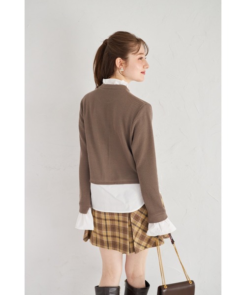 tocco closet(トッコ クローゼット)の「【ZOZO限定】ゴールド釦レイヤードライクニットトップス(ニット/セーター・レディース・グレー/ピンクベージュ/モカ/ネイビー・M)」の14枚目の写真