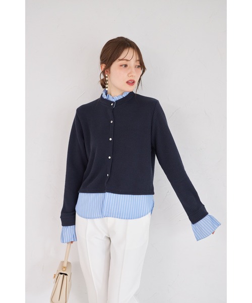 tocco closet(トッコ クローゼット)の「【ZOZO限定】ゴールド釦レイヤードライクニットトップス(ニット/セーター・レディース・グレー/ピンクベージュ/モカ/ネイビー・M)」の17枚目の写真