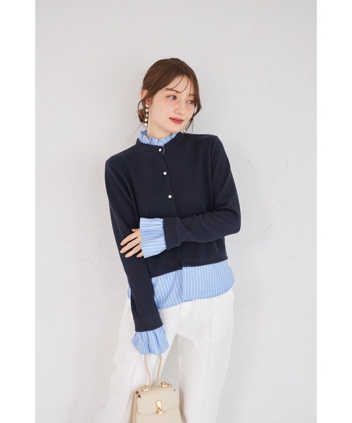 tocco closet(トッコ クローゼット)の「【ZOZO限定】ゴールド釦レイヤードライクニットトップス(ニット/セーター・レディース・グレー/ピンクベージュ/モカ/ネイビー・M)」の19枚目の写真
