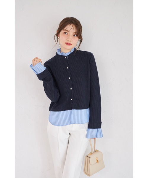 tocco closet(トッコ クローゼット)の「【ZOZO限定】ゴールド釦レイヤードライクニットトップス(ニット/セーター・レディース・グレー/ピンクベージュ/モカ/ネイビー・M)」の20枚目の写真