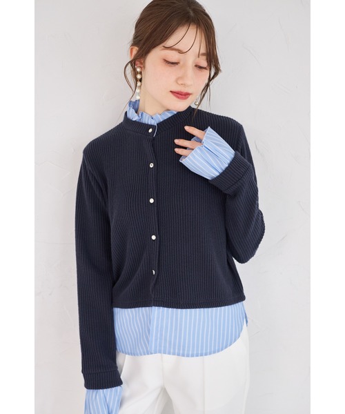 tocco closet(トッコ クローゼット)の「【ZOZO限定】ゴールド釦レイヤードライクニットトップス(ニット/セーター・レディース・グレー/ピンクベージュ/モカ/ネイビー・M)」の22枚目の写真