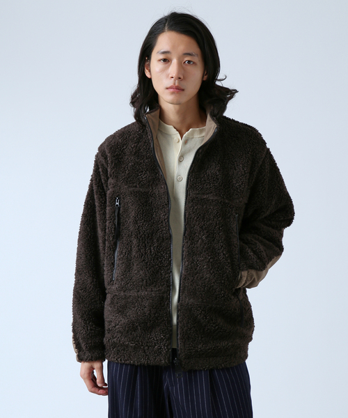 B.C STOCK（ベーセーストック）の「【OLIVEDRAB/オリーブドラブ】 リバーシブル PARK ボアジャケット（ブルゾン・メンズ・ベージュ/ブラウン/ブラック/グレー・LARGE/MEDIUM）」の4枚目の写真