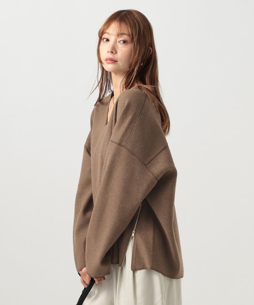 BAYFLOW(ベイフロー)の「ウールライクカットプルオーバー(Tシャツ/カットソー・レディース・アイボリー/ブラウン/ネイビー・FREE)」の5枚目の写真