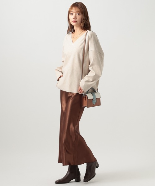 BAYFLOW(ベイフロー)の「ウールライクカットプルオーバー(Tシャツ/カットソー・レディース・アイボリー/ブラウン/ネイビー・FREE)」の8枚目の写真