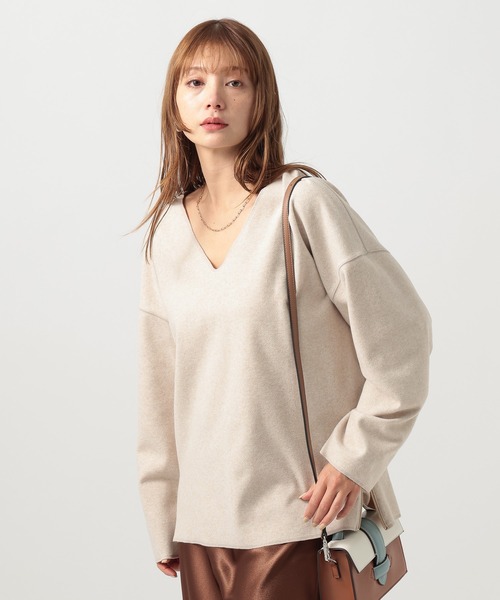 BAYFLOW(ベイフロー)の「ウールライクカットプルオーバー(Tシャツ/カットソー・レディース・アイボリー/ブラウン/ネイビー・FREE)」の9枚目の写真