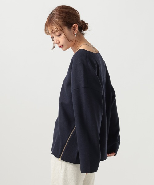 BAYFLOW(ベイフロー)の「ウールライクカットプルオーバー(Tシャツ/カットソー・レディース・アイボリー/ブラウン/ネイビー・FREE)」の11枚目の写真