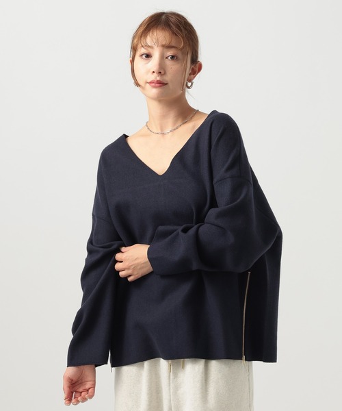 BAYFLOW(ベイフロー)の「ウールライクカットプルオーバー(Tシャツ/カットソー・レディース・アイボリー/ブラウン/ネイビー・FREE)」の12枚目の写真