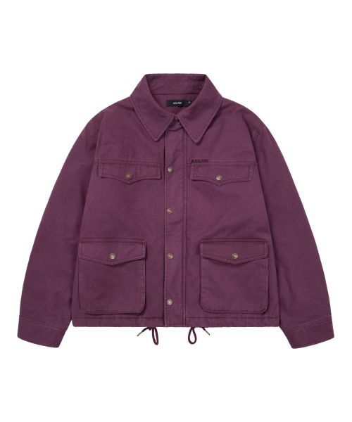 セール】4-Pocket Collar Work Jacket (Purple)（その他アウター