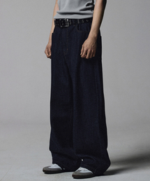 NOT4NERD(�m�b�g�t�H�[�i�[�h)��Linen Like Wide Fit Denim Pants - Deep Indigo(�f�j���p���c)