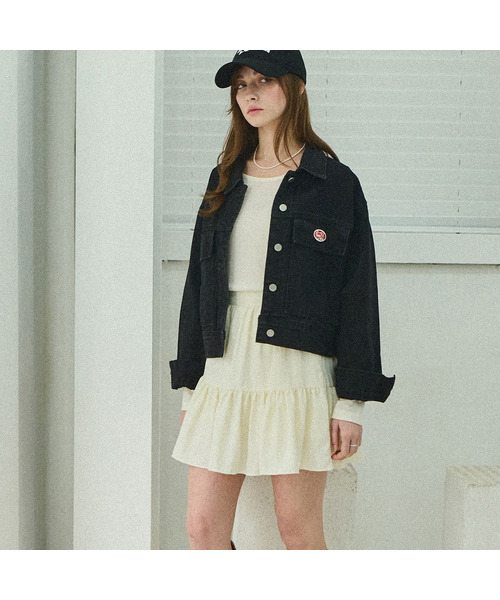 SLOWLOLLI(スローローリ)の「Lovely frilly skirt_4 Colors(デニムジャケット・レディース・アイボリー/Beige・FREE)」の1枚目の写真