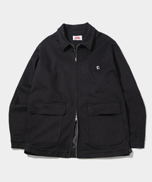 SOME PLACE（サムプレイス）の「ビッグポケットコットンカラージップアップトラッカージャケットジャンパー[ブラック]（デニムジャケット）」