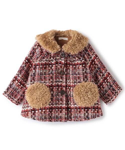 セール】ティペットつきロービングチェックコート（ダッフルコート