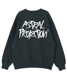 グラフィティレタリングオーバーサイズドロップショルダースウェット_グリーン