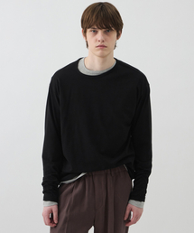 WINDER（ワインダー）の「UNBALANCED NECK TOP - BLACK（Tシャツ/カットソー）」