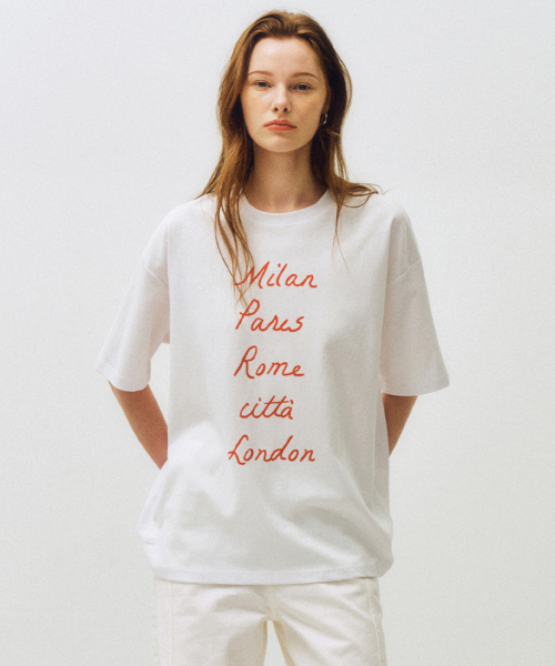 CITTA（シータ）の「ハンドドローイングシティTシャツ_CTT382(ホワイト)（Tシャツ/カットソー・レディース・ホワイト・FREE）」の2枚目の写真