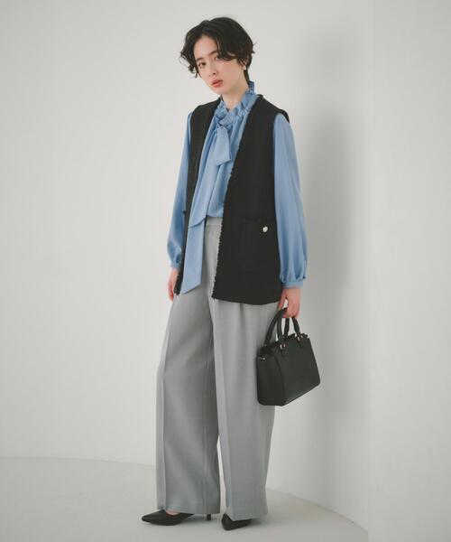 THE SHOP TK （ザ ショップ ティーケー ）の「【通勤・セレモニー】CAVIAN 2タックワイドパンツ/セットアップ可（その他パンツ・レディース・ネイビー/グレー・11/13/12）」の20枚目の写真