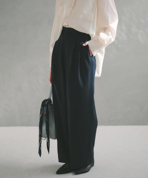 THE SHOP TK （ザ ショップ ティーケー ）の「【通勤・セレモニー】CAVIAN 2タックワイドパンツ/セットアップ可（その他パンツ・レディース・ネイビー/グレー・11/13/12）」の21枚目の写真