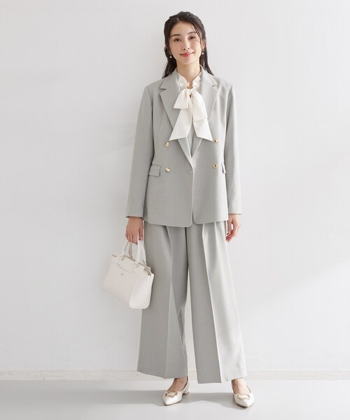 THE SHOP TK （ザ ショップ ティーケー ）の「【通勤・セレモニー】CAVIAN 2タックワイドパンツ/セットアップ可（その他パンツ・レディース・ネイビー/グレー・11/13/12）」の6枚目の写真