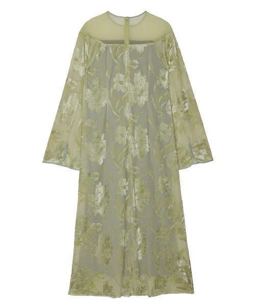 Ameri（アメリ）の「SHEER JACQUARD A LINE DRESS（ドレス・レディース・ライトグリーン/ブラック・SMALL/MEDIUM）」の14枚目の写真