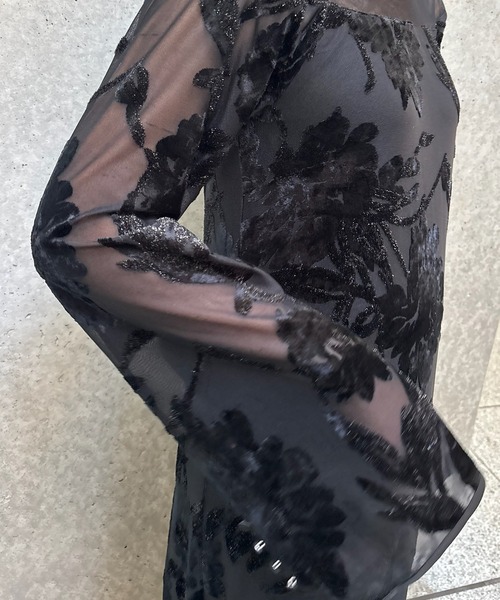 SHEER JACQUARD A LINE DRESS（ドレス）｜Ameri（アメリ）の